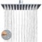 Delnet 10-Inch(25.4CM) Fixed Rain Shower Head, with Angle Adjustment, High-Pressure Square Rainfall Shower, 304 Stainless Steel Replacement Shower Head, Chrome