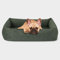 PAW WOW Emma Hundebett | Orthopädisches Hundebett | Hundekörbchen für kleine und mittelgroße Hunde (Olive, 80x60cn)