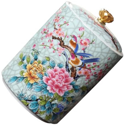 MOLUCKFU Keramik Tee Kanister Mit Emaille Design Für Losen Tee Porzellan Behälter Zur Aufbewahrung Von Und Anderen Lebensmitteln Mit Versiegeltem Deckel Gegen Staub Und Schmutz