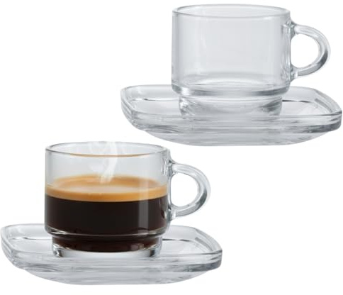 Ritzenhoff & Breker Espresso-Set Americano | 4-teilig | 80 ml | stapelbar | hitzebeständiges Glas