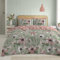 Lions King Size Duvet Cover with Fitted Sheet and Pillowcase - 4 Piece Complete Bedding Sets Reversible Floral Rose Printed Poly Cotton Quilt Covers Bed, Green Pink