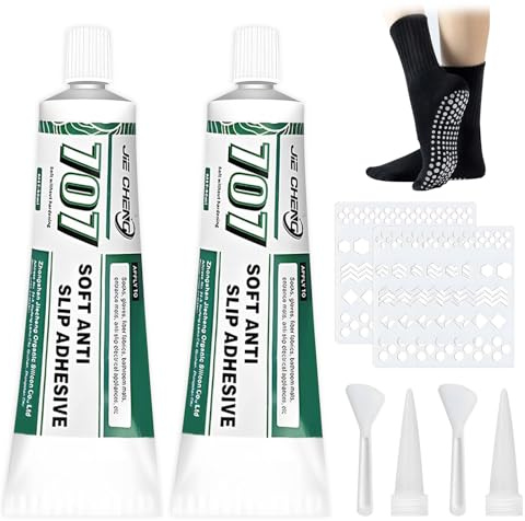 2 Stück Sock Stop Anti Rutsch, Antirutsch Kleber für Socken Stopper Flüssigkeit, Sockenstopper für Wollsocken, Sock Stop Creme, für Handschuhe, Socken, Teppich 50ml × 2