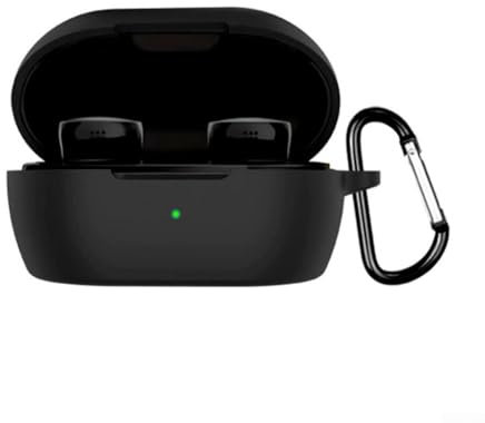 Schutzhülle aus Silikon für Bose QuietComfort Wireless Noise Cancelling Earbuds inkl. praktischem Schlüsselanhänger und Schlüsselband (schwarz)