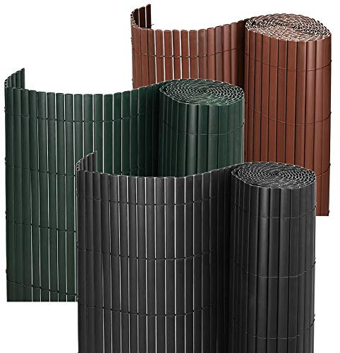 Warmiehomy PVC Garden Privacy Screening 6ft High, Artificial Bamboo Fence Screening, Weatherproof Garden Screening, Outdoor Fence Privacy Screen for Garden, Balcony, Terrace(Grey, 1.8x3m)