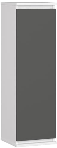 AKORD Hängeschrank W30 30 cm | mit 1 Tür | Küchenschränke | Geräumig | Für Küche | Für eine Küchenzeile | Als Teil eines Sets | B30 x H99 x T30 cm | Gewicht 14,95 kg | Weiß & Graphitgrau Front