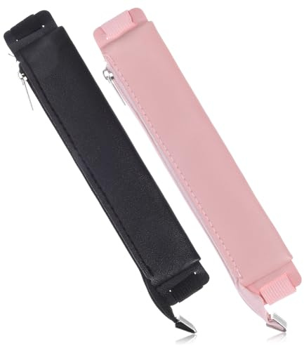 TOYZFRIENDY 2 Elastisches Federmäppchen mit Reißverschluss Kleiner Stylischer Stiftebeutel in Schwarz und Vielseitiger Stifthalter für Notizbücher Planer mit Elastischem Band und Sicherem