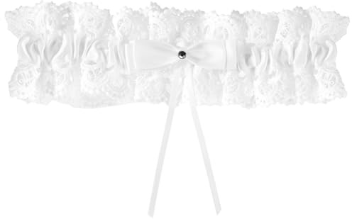 Gosknor Bride Wedding Garter, Bow Blue Lace Stretchable Leg Garter | Elegant Wedding Dress Accessories Bridal Gifts for Women Girls Bridal Shower Parties