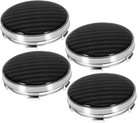 Anneome 4 Stück Nabenkappen für Felgen 60mm Radnabenabdeckungen aus Kunststoff und Stahl mit Schlankem Design für Verbessertes Erscheinungsbild und Leichte Haltbarkeit
