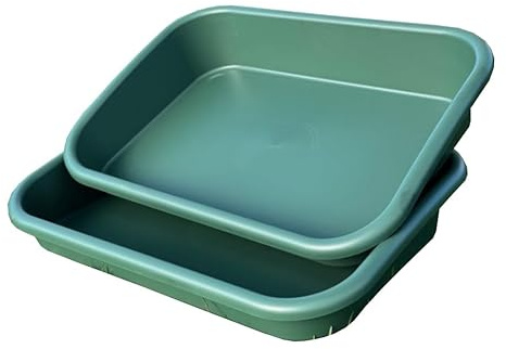 Selections Large Green Plastic Garden & Greenhouse Potting Tray Tidy Work Container - Pack of 2