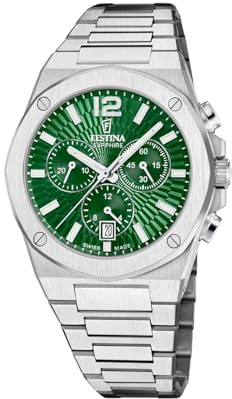 Festina Swiss Made Herren-Chronographenuhr aus Stahl mit Armband F22002/3