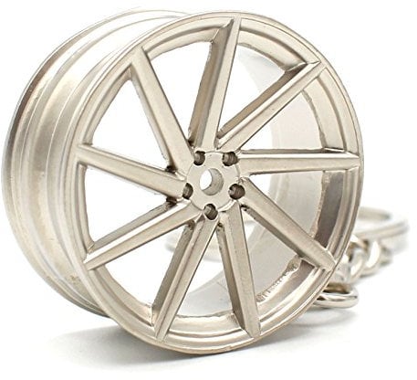 VmG-Store CVT Style Massive Miniatur Felge Schlüsselanhänger Anhänger S052 (Silber Matt)