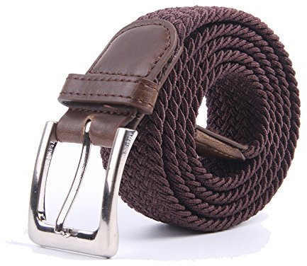 Cinturón trenzado, tela elástica de lona, multicolor, Café, XXX-Large