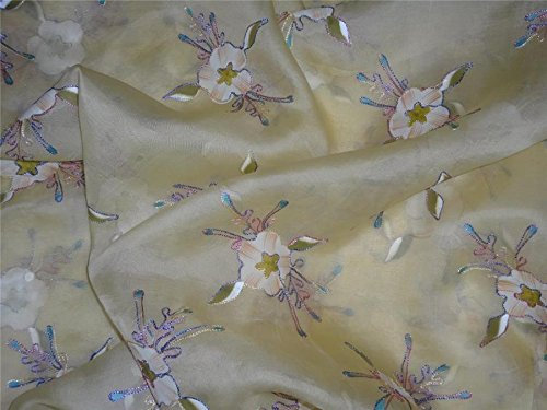 100% Silk Organza Fabric 54 Embroidered PKT 27[3]