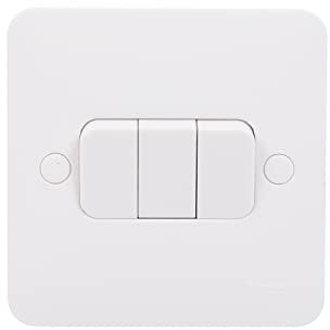 Schneider Electric Interruptor Lisse de 3 vías, 10AX, 2 vías, blanco