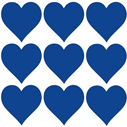 kleb-Drauf | 9 Herzen | Blau - matt | Autoaufkleber Autosticker Decal Aufkleber Sticker | Auto Car Motorrad Fahrrad Roller Bike | Deko Tuning Stickerbomb Styling Wrapping