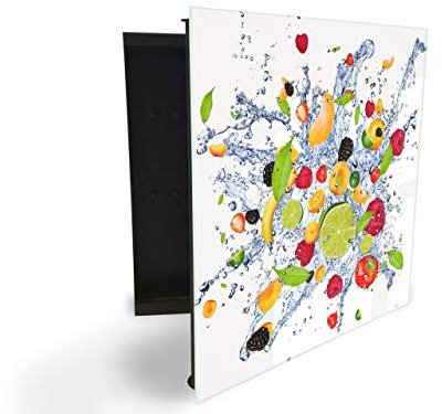 B10061947 Armoire à clés 30 x 30 cm avec tableau d'affichage en verre magnétique