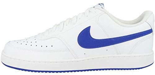 Nike Herren Court Vision LO Basketball Shoe, White/Game ROYAL, 44.5 EU