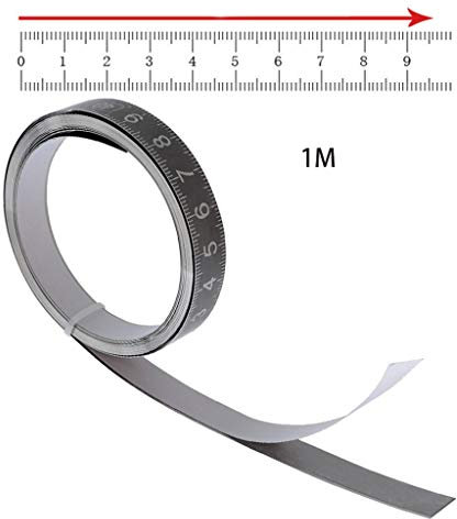 Ocobudbxw Schwarzes 1/2/3M selbstklebendes Maßband mit rückseitiger Tischrückseite