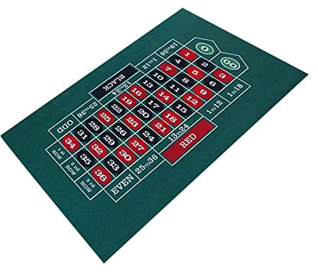 Pomrone Doppelseitige Poker-Layout-Matte - Blackjack und Texas Hold'em erhältlich Tischmatte, Craps- und Roulette-Tischfilz, Grüne Stoffmatte Tischdecke Casino-Ausrüstung