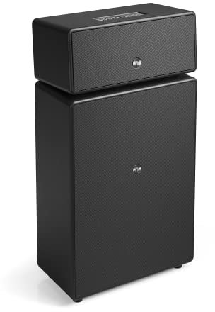 Audio Pro Drumfire II - Kraftvoller WiFi Multiroom Speaker - Kabellos mit Bluetooth –Tragbarer Lautsprecher mit AirPlay2, Google Cast, Spotify Connect - Schwarz