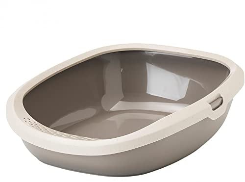 Savic kattenbak Happy Planet Gizmo met Rand Mocca/warmgrijs 44x35,5x12,5 cm