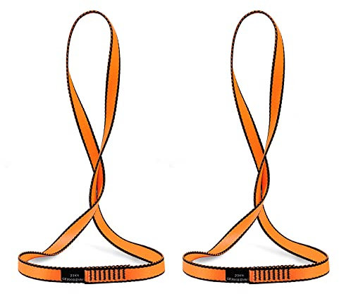 DASKING 2 Stück Nylon Kletterschlinge 18mm, 23KN Kletter Seil zum Klettern im Freien, Yoga Hängematte, Abseilausrüstung, Abseilen von Baumarbeiten, Outdoor Aktivitäten–Climbing Sling Runner 60cm