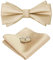 HOULIFE Fliege Herren Set - Verstellbare Fliege aus Satin Polyester Vorgebunden Fliege, einfarbige Einstecktuch, Manschettenknöpfe Set für Bräutigam Hochzeit formal mit Geschenkbox