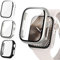 Fullife Confezione da 3 pellicole protettive per schermo compatibili con Apple Watch da 38 mm, in vetro temperato 9H, per iWatch serie 3 2 1 (nero/starlight/trasparente)