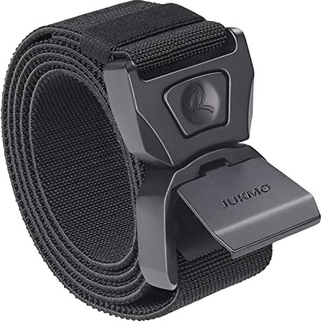 JUKMO Schnellverschluss Taktischer Gürtel, Militär Wandern 3,8cm Arbeit Gürtel mit Schwere Sicherheitsgurt Schnalle (Schwarz, M-für Taille 91cm-105cm (Länge 125cm))
