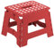 Acan Tradineur - Taburete Plegable Multiusos - PVC - Escalera Infantil Antideslizante - Altillo para Cocina o Baño - Reposapiés para Niños - Máx. 150 kg (Rojo - 22 x 29 x 22 cm)