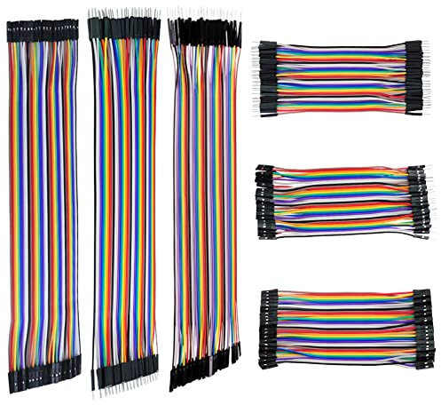 Stemedu 240pcs mehrfarbiges Kabel 20cm 10cm Breadboard Prototyping Drähte 40pin M-M, 40pin M-F, 40pin F-F Jumper Wire Kit für Arduino Raspberry Pi DIY Projekt