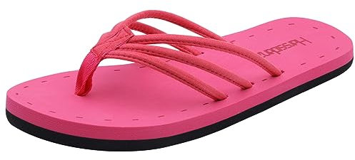 Harssidanzar Donne Flip Flops Leggero Confortevole Estate Beach Thong Sandali con Arch Support KL221EU,Rosso rosa,taglia 38