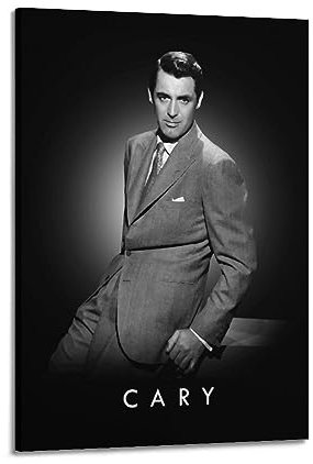 VZRSQZK Filmschauspieler Cary Grant Poster, dekoratives Gemälde, Leinwand-Wandposter und Kunstdruck, modernes Familienschlafzimmer-Dekor-Poster, 30 x 45 cm