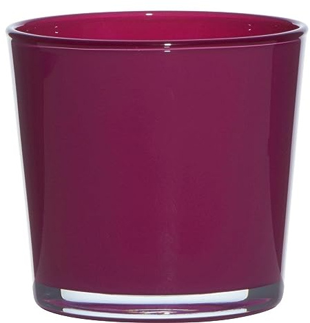 INNA-Glas Glasübertopf Alena, Magenta, 11 cm, Ø 11,5 cm - Deko Übertopf