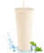 LZLUCKCOME Nieten Becher mit Deckel und Strohhalm, 710ml Doppelwandiger Kaltbecher aus Kunststoff Trinkbecher, Wiederverwendbar, für Kaffee, Milch, Tee, Wasser, Saft (Weiß)