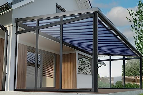 Arilco Terrassenüberdachung | Wintergarten | Inklusive Seitenwände und Terrassenmarkise | Neu | 12mm VSG-Glas | 6,5m x 4m…