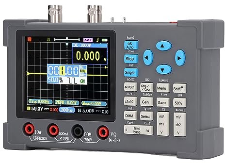 Oscilloscope Portable pour Tablette, Générateur de Signal Multimètre 3 en 1, 2 Canaux, Taux D'échantillonnage élevé de 120 M, 250 /s, Kit D'oscilloscope Numérique à écran IPS
