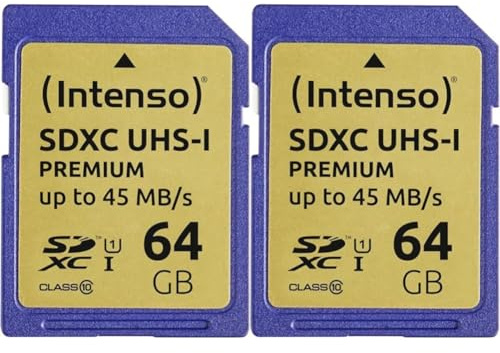 Intenso 3421490 Flash-Speicher 64 GB SDXC UHS-I Klasse 10 (Packung mit 2)
