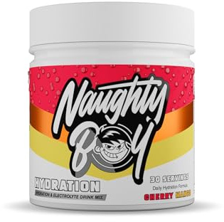 Naughty Boy Hydration Electrolyte Powder, Zero Sugar Hydration Drink Mix with Electrolytes & Creatine, 30 Servings, Cherry Mango