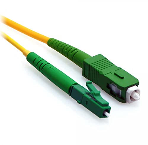 CHB Communications CHB Câble de raccordement à fibre optique simplex court et robuste de 0,5 mètre / 50 cm SCAPC - LCAPC monomode OS2 9/125 Câble de brassage jaune Cordon de brassage fibre de 3 mm