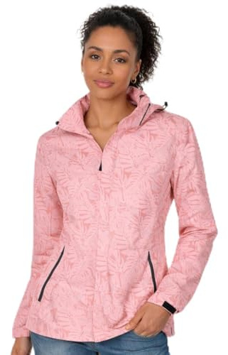 Blu Apparel Veste imperméable légère pour femme - Veste de randonnée respirante imprimée