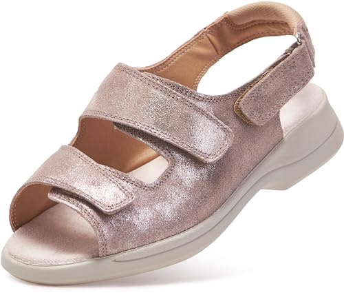 Cosyfeet Sunny - Gold Shimmer - 6½ - 6E Width - Extra Wide Women's Sandals