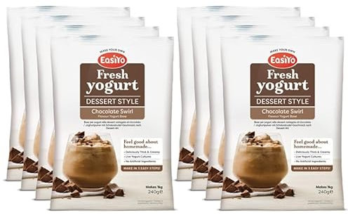 EasiYo Joghurt Chocolate Swirl, 8 Beutel | Jeder Beutel ergibt 1 kg Joghurt
