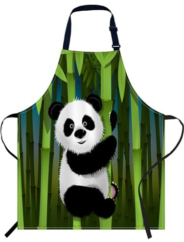Smooffly Schürzen für Zuhause und Küche, A05, panda, 27x31 Inch