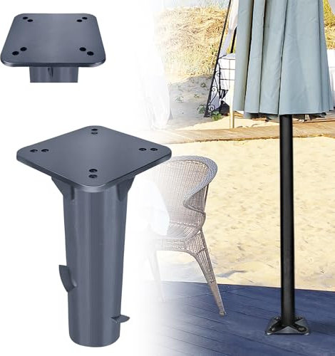 MAYTIIMO Universal-Bodenplatte Sonnenschirmständer für Ampelschirm Bodenhülse Metall für Sonnenschirm Kurbelschirm Bodenanker Dunkelgrau