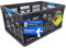 KiNDERWELT 10 x Klappbox 45 L bis 50 kg Faltbox robuste Transportkiste Kunststoff-Faltbox, Kiste, Korb zur Aufbewahrung, schwarz/blau