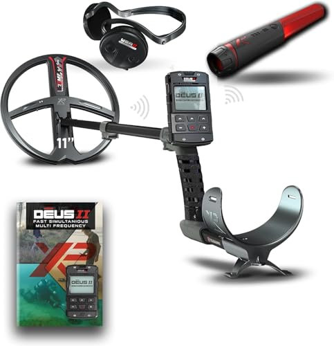 XP Metal Detectors Deus II - 11 FMF Coil with MI-6 pinpointer & WSAII Headphones Bundle - Waterproof and Fully Wireless - with Remote Control & S-Telescopic stem (DEUS2-28FMFRCEG + MI-6 + WSAII)