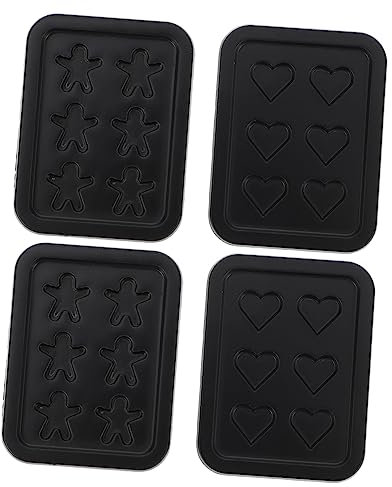 DRESSOOS 4 Piezas Mini Utensilios para Hornear Juguetes niño Toys decoración de artículos para el hogar casa de muñecas de Dulces en Miniatura Bandeja para Hornear en Miniatura Black