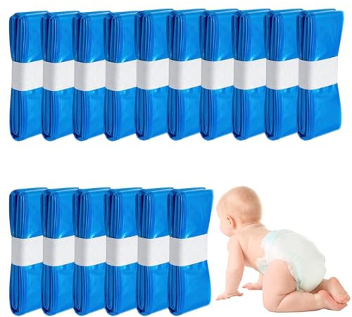 16Pcs Diaper Pail Refill Bags Set, Nappy Bin Refills, Nappy Disposal Bags, Compatible with Tommee Tippee Sangenic, Twist and Click, Angelcare, Extra Thick Anti-Odor Antibacterial Multilayer Film, 4.5M