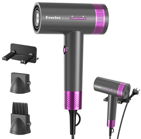 Secador Pelo iónico 110000 RPM con Motor Sin Escobillas y 1750 Millones de Plasm, 2000W Secador de Pelo Profesional Secado rápido, Hair Dryer Botón de Calor/Frío, Boquilla Magnética y Soporte